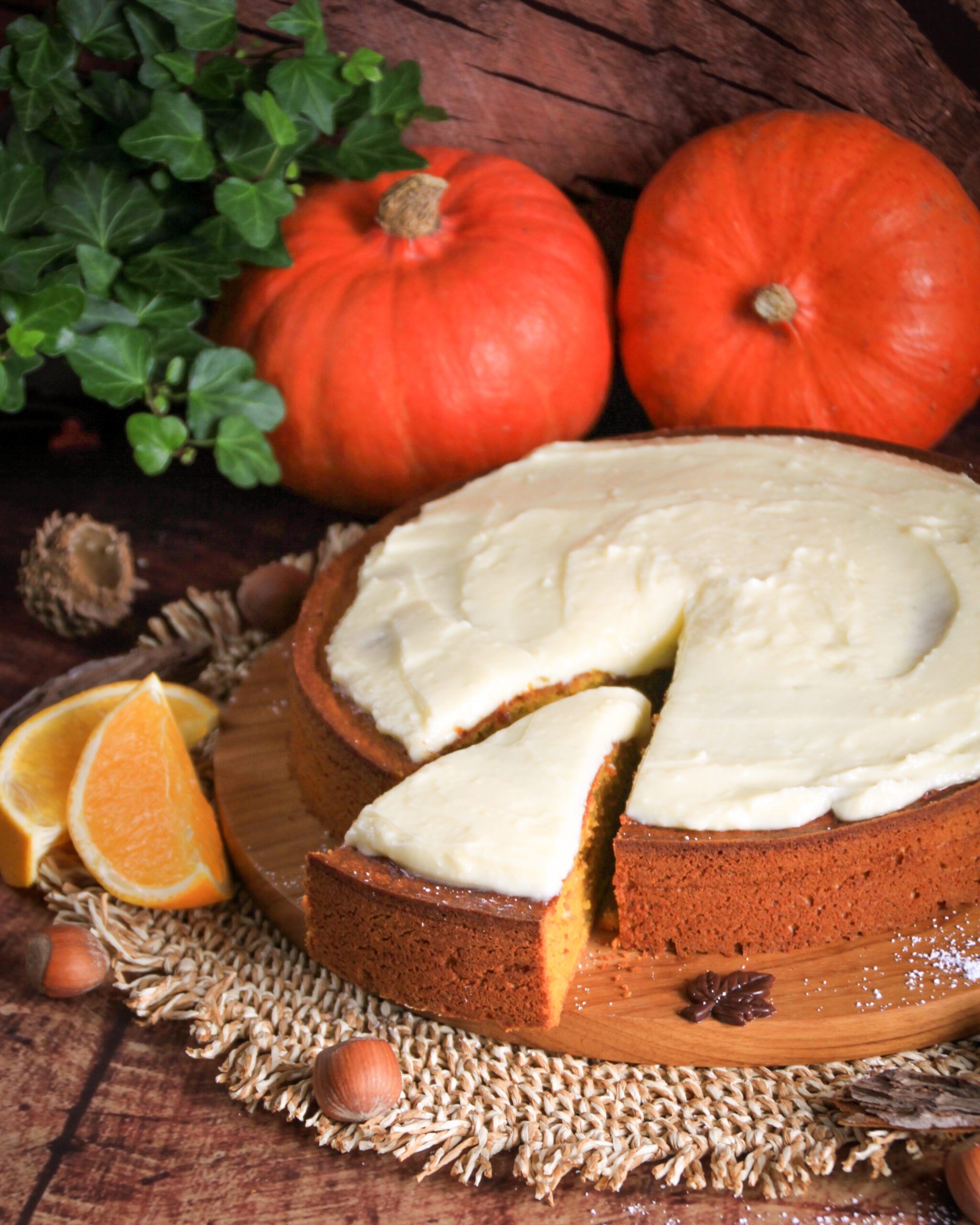 Kürbiskuchen mit Frischkäsefrosting